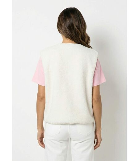 Gilet sherpa sans manches, patch Awesome