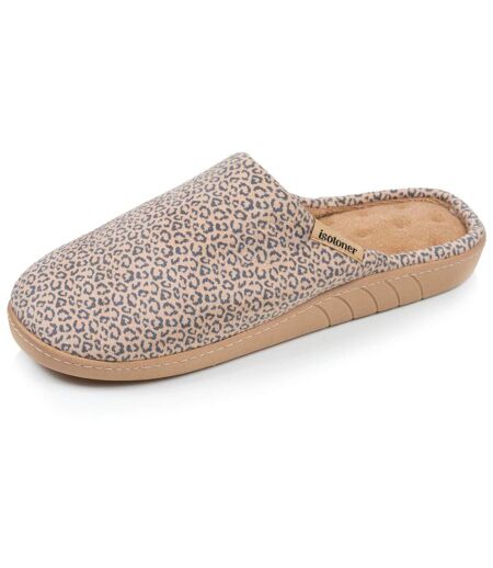 Isotoner Chaussons Mules femme velours semelle ergonomique, mousse à mémoire forme