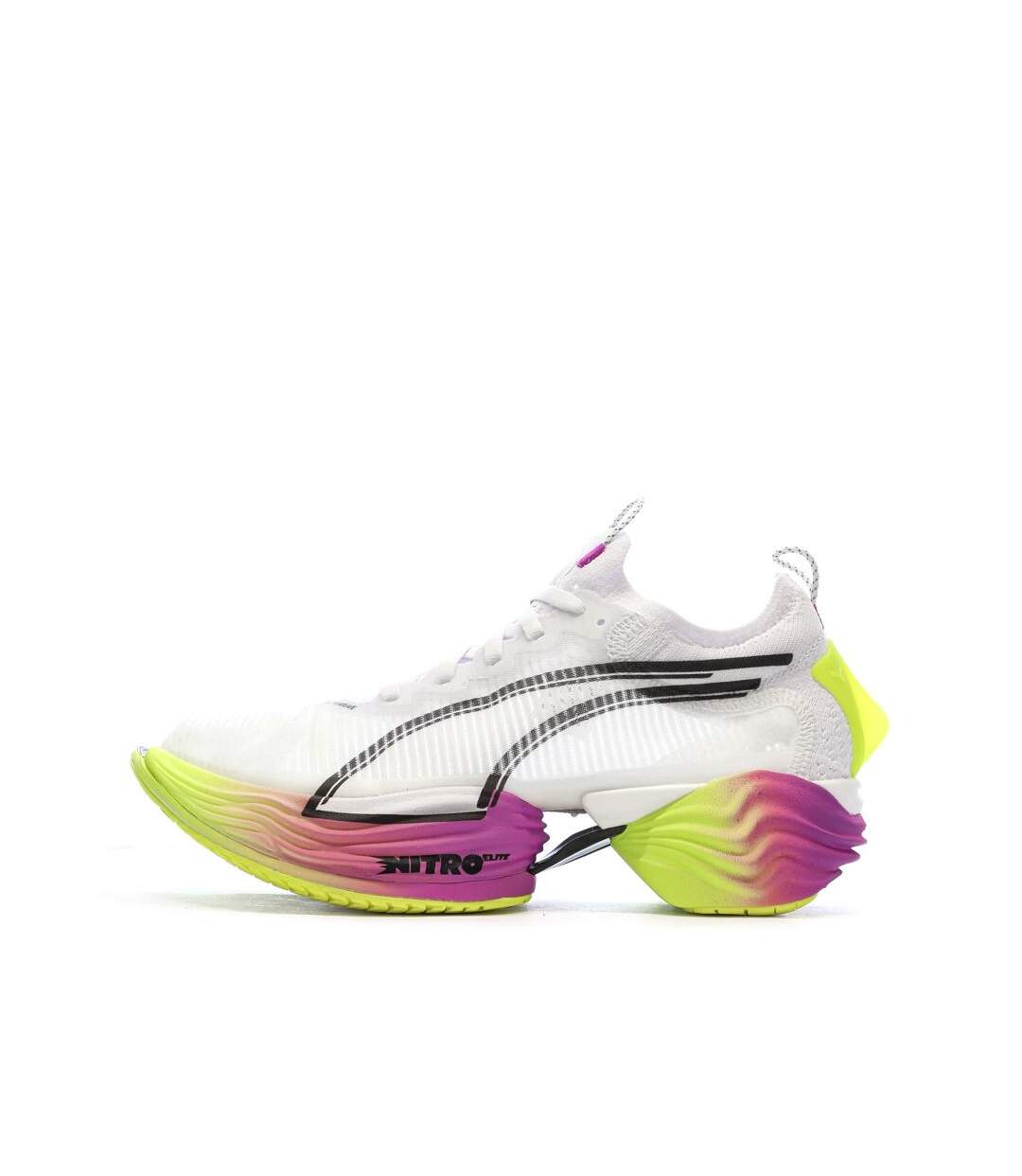 Chaussures de running blanches/rose homme puma fast-r nitro elite 2-1