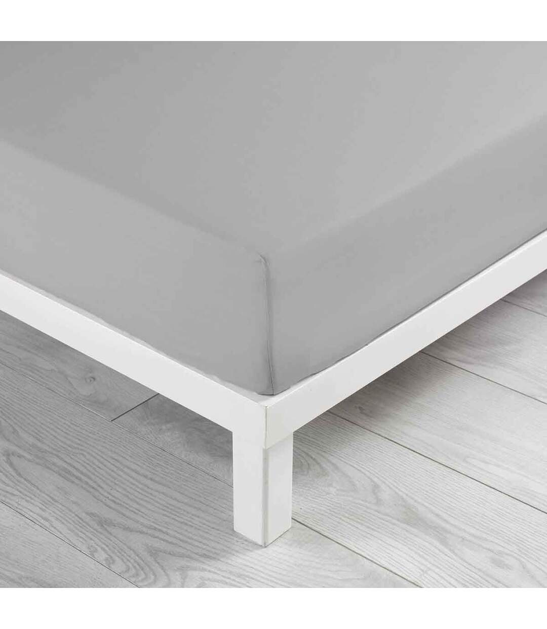 Drap Housse en Coton Linette 140x190cm Gris-2