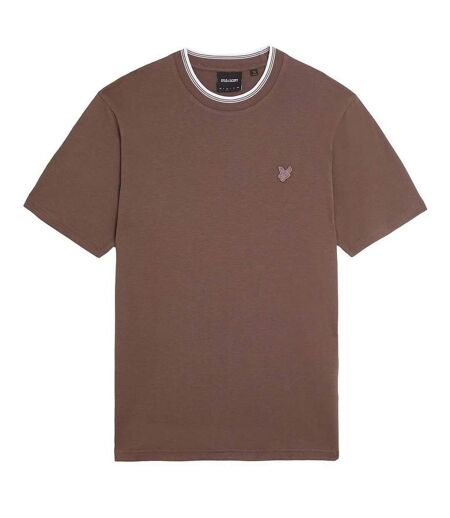 T-shirt Motif/style Rayure Contrastée Sur Bord Superfine Homme Violet Lyle & Scott