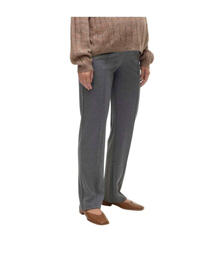 Womens/ladies Melange Straight Leg Sweatpants Grey Melange Mamalicious
