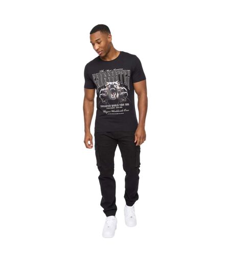 Mens dogz t-shirt black Crosshatch