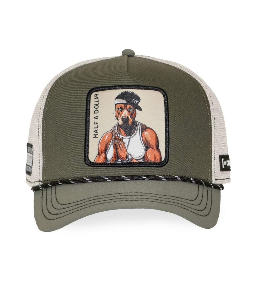 Casquette trucker premium avec filet et patch Half A Dollar Capslab-2