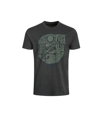 Mens summer sector graphic t-shirt washed black Weird Fish