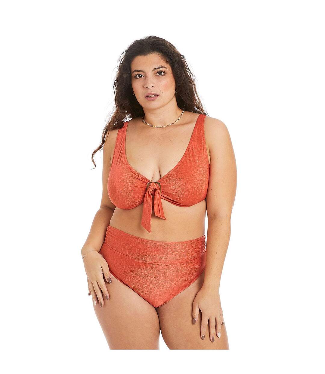 Culotte haute de bain orange Maui-4