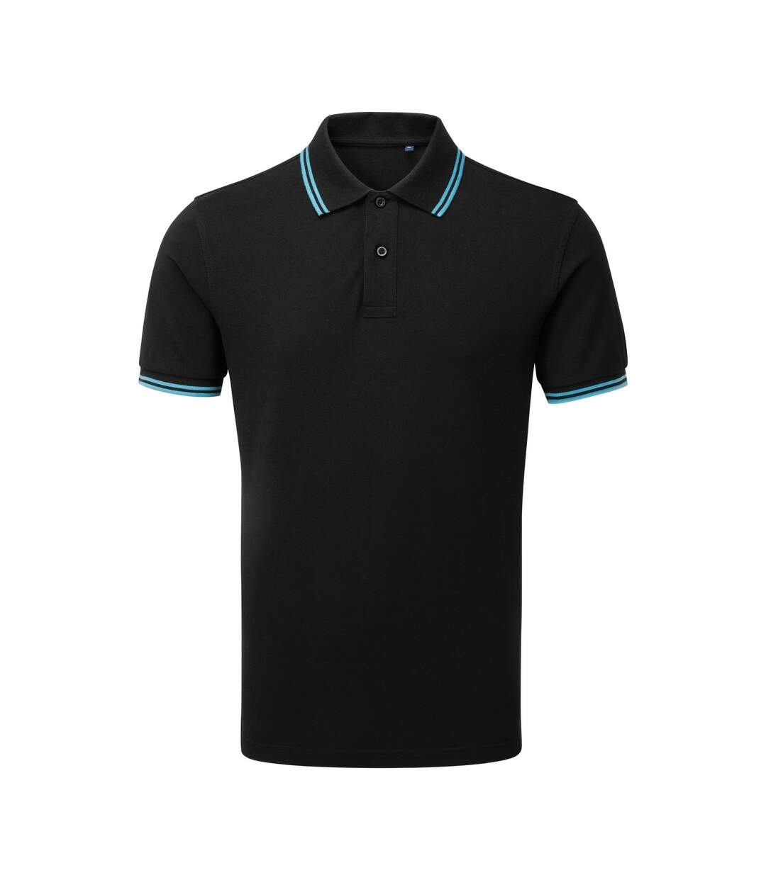 Asquith & Fox Mens Classic Fit Tipped Polo Shirt (Black/ Turquoise) - UTRW4809-1