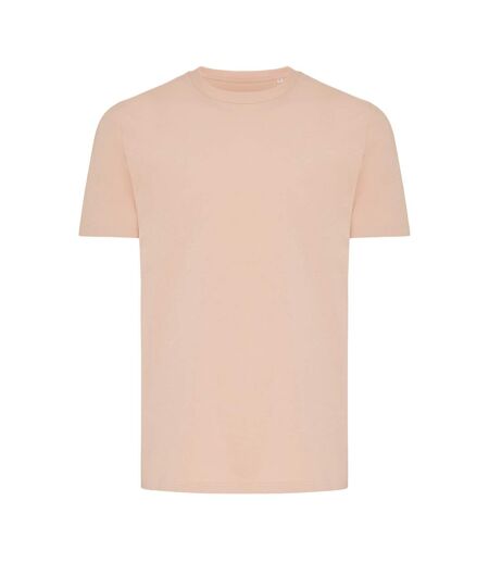 Unisex adult brett recycled cotton t-shirt peach nectar Iqoniq