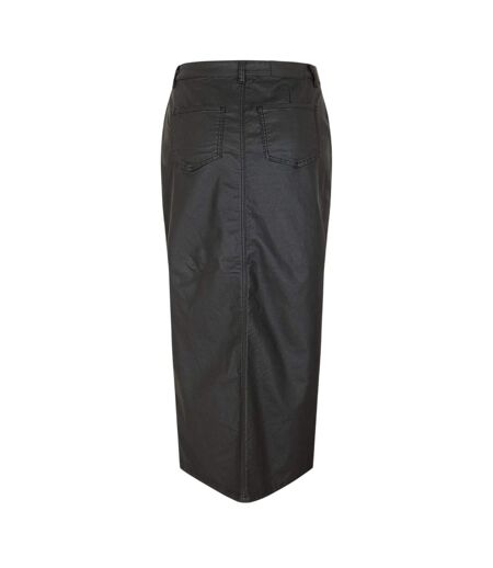 Womens/ladies Coated Regular Maxi Skirt Black Noisy May