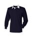 Front Row Mens Classic Long-Sleeved Rugby Shirt (Navy/White) - UTPC5491