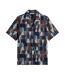 Mens Geometric Linen Regular Shirt Multicoloured Ted Baker-2