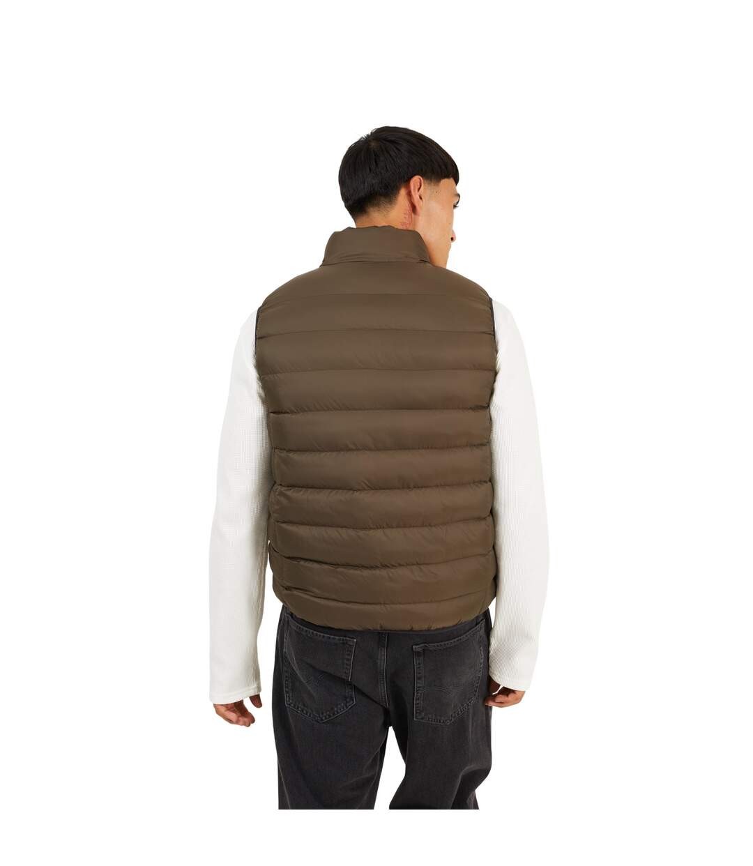 Doudoune Sans Manches Motif/style Chevron Homme Marron Brave Soul-3