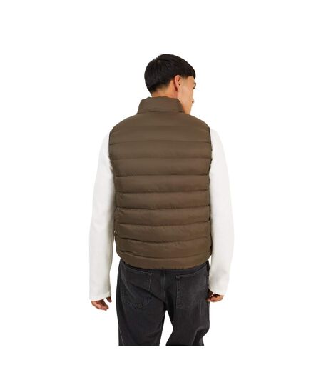 Doudoune Sans Manches Motif/style Chevron Homme Marron Brave Soul