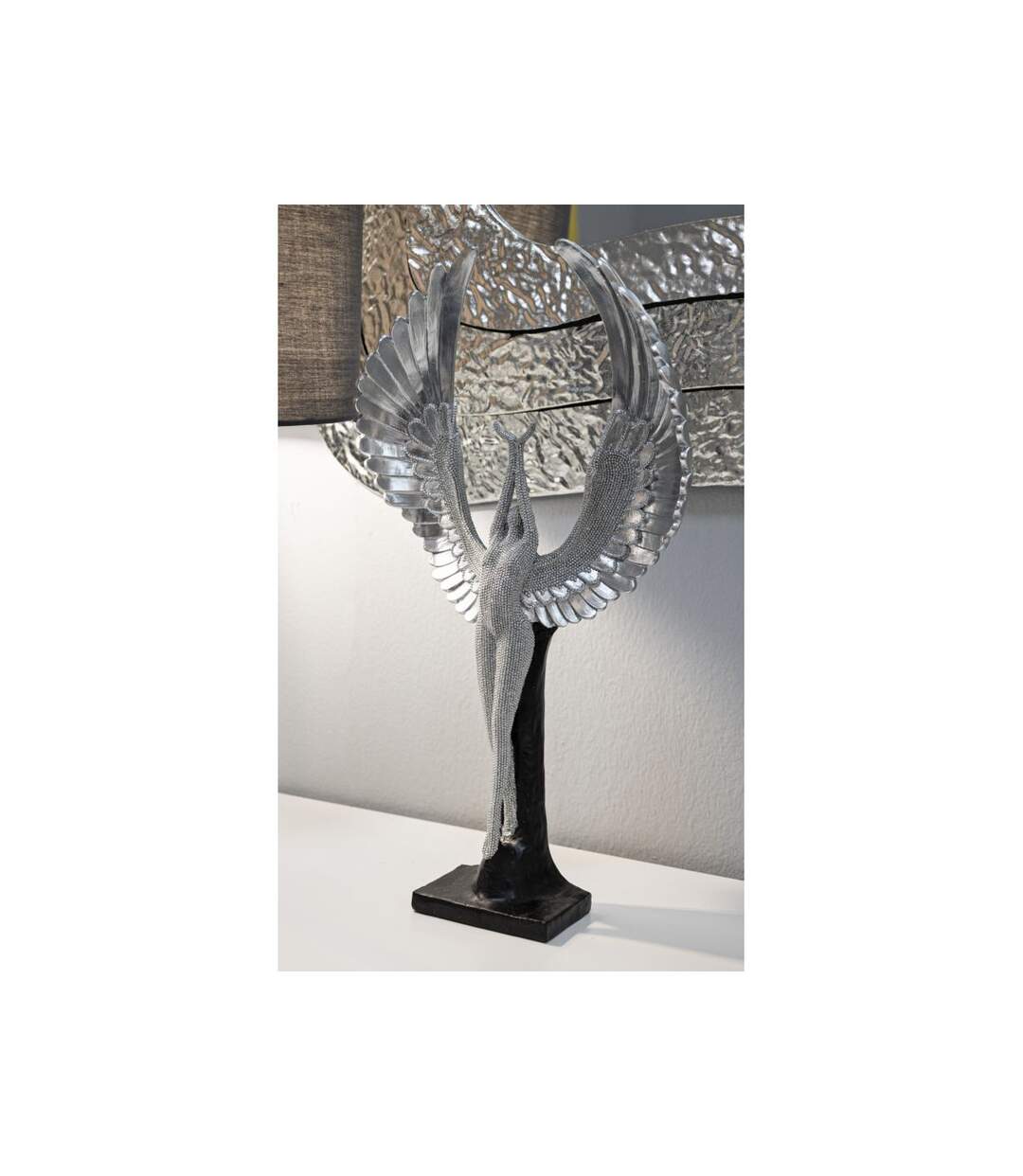 Statuette Déco Ailes Sparky 48cm Argent-5