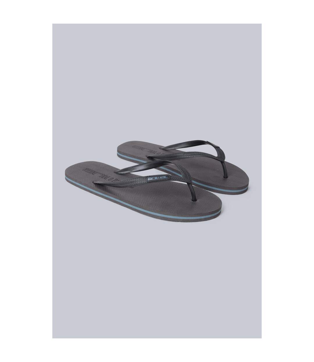 Mens Oceana Flip Flops Charcoal Animal-1