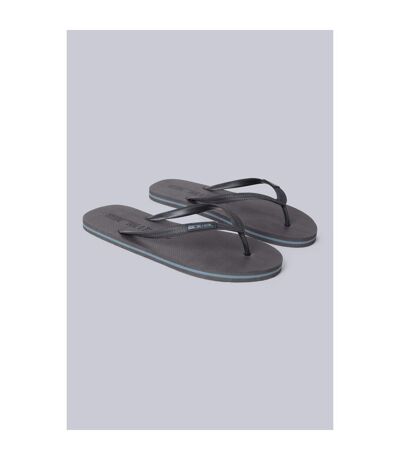 Mens Oceana Flip Flops Charcoal Animal