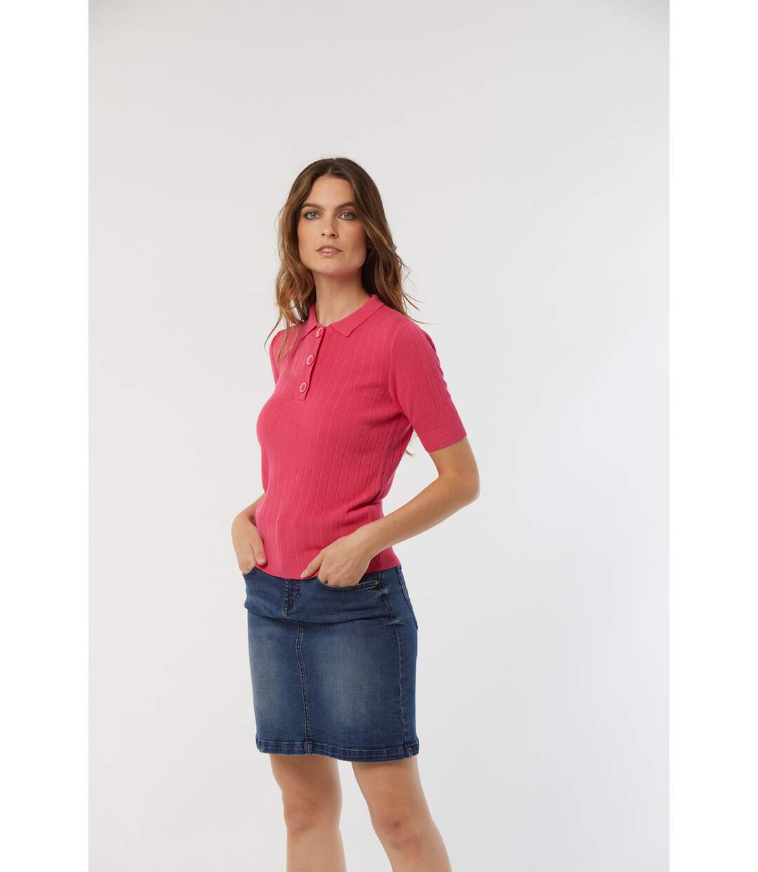 Polo manches courtes viscose slim CAISSY-2