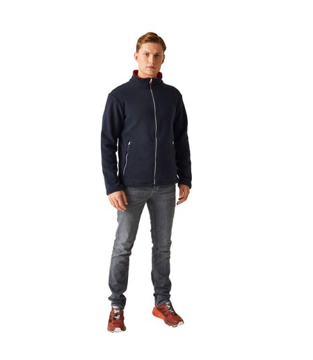 Mens Ascender 250 Fleece Jacket Navy Classic Red Regatta