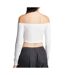T-shirt blanc femme adidas offshoulder-2
