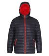Doudoune matelassée manches longues pour homme - TS016 - noir et tomate