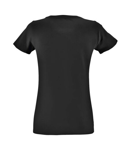 SOLS Womens/Ladies Regent Fit Short Sleeve T-Shirt (Deep Black)