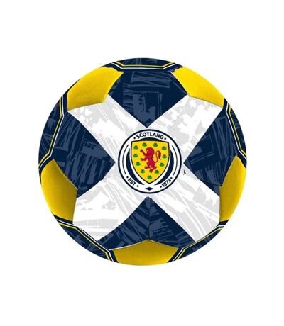 Mini Ballon De Foot Mou Taille 4 Jaune Blanc Bleu Foncé Scotland FA