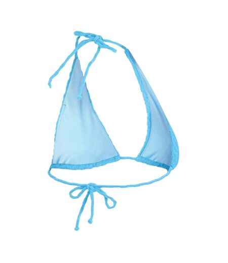 Womens/ladies Tri-fold Terrycloth Swimming Bikini Top Blue Speedo