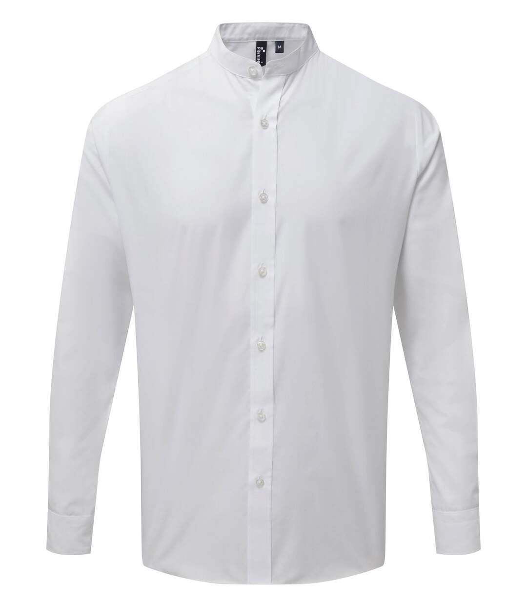 Chemise homme col grand-père - officier - PR258 - blanc - manches longues