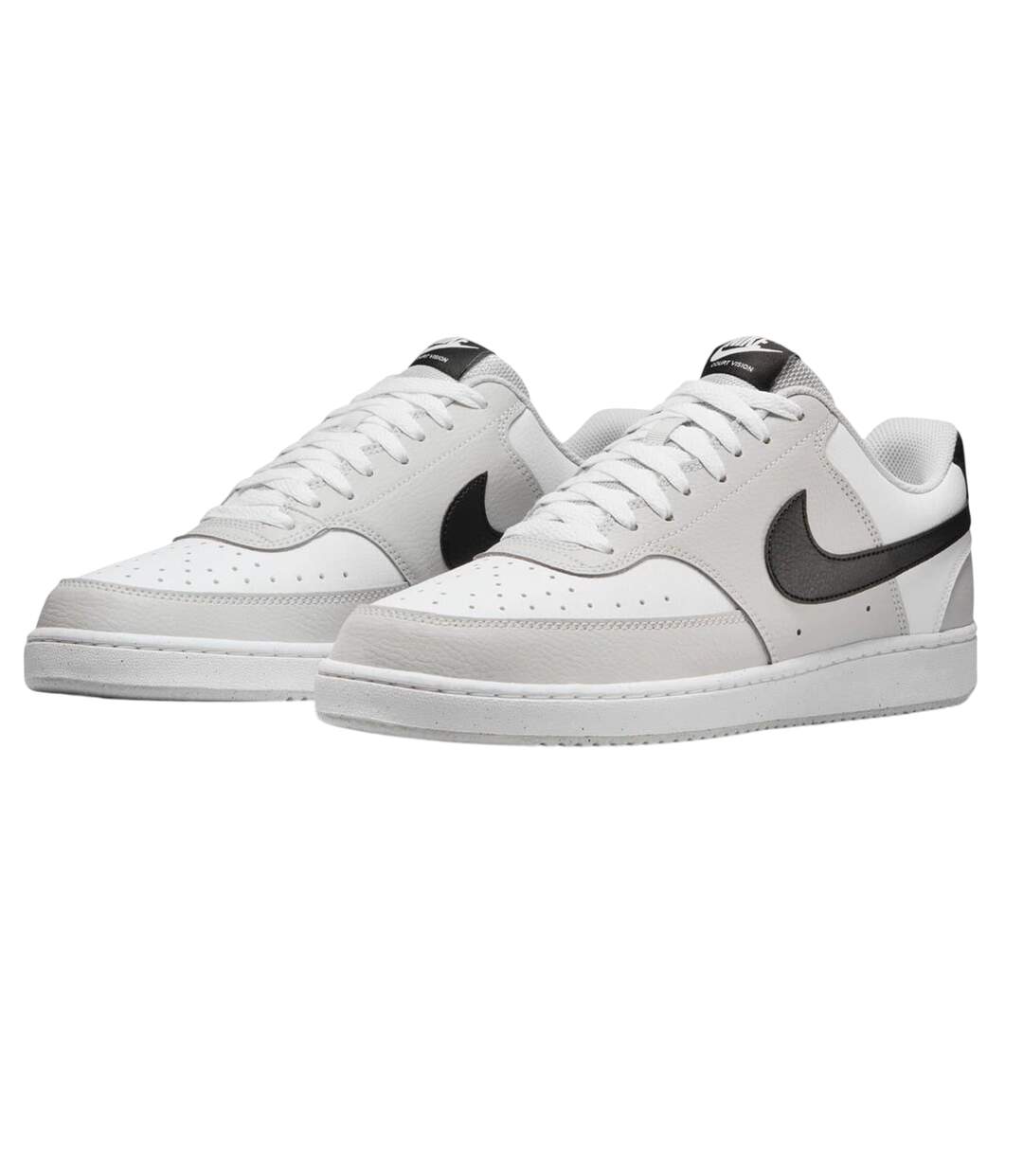Mens Vision Low Leather Trainers Grey Black White Nike-4
