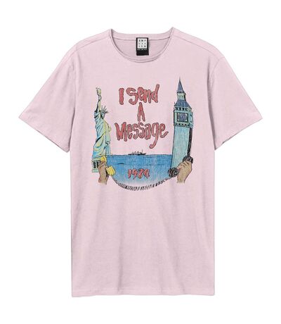 Unisex Adult I Send A Message Inxs T-shirt Pink Amplified