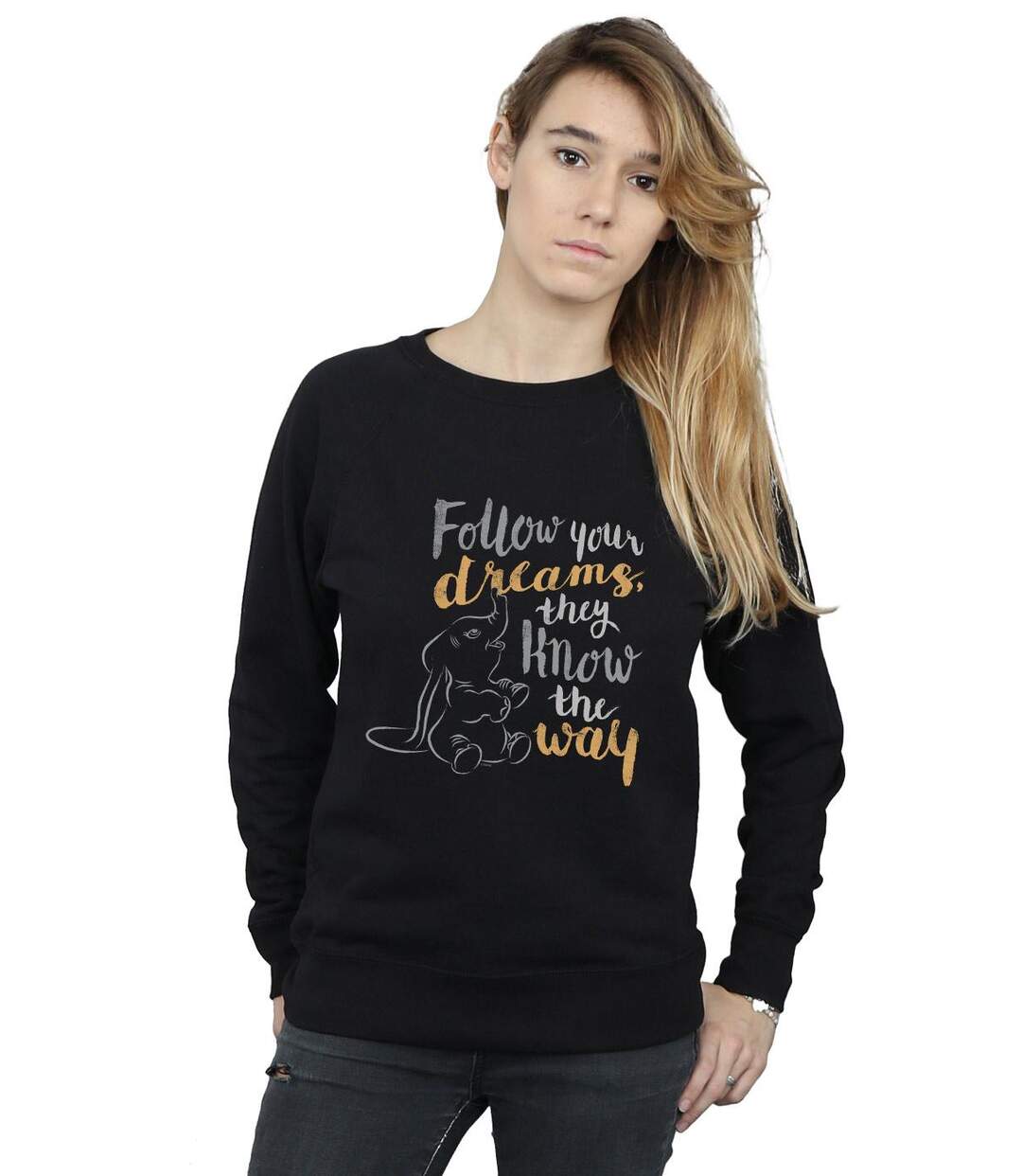 Disney - Sweat DUMBO FOLLOW YOUR DREAM - Femme (Noir) - UTBI12685-2