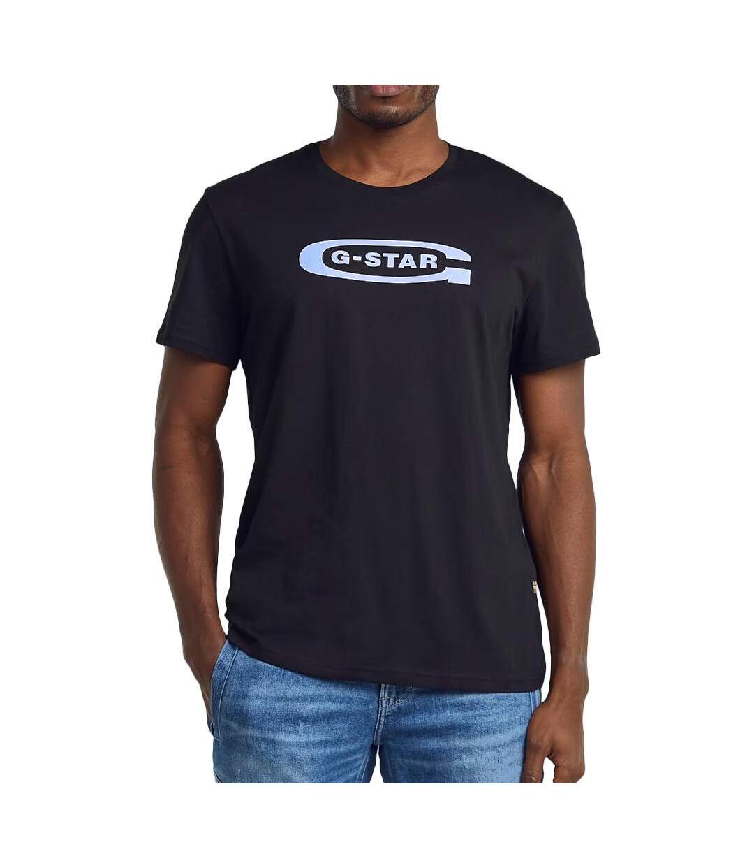 T-Shirt marine homme g-star raw old skools-1