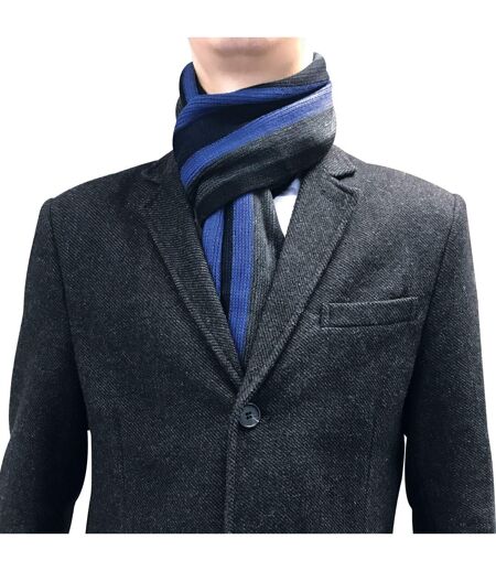 Mens Italian Inspired Warm Knitted Striped Winter Scarf