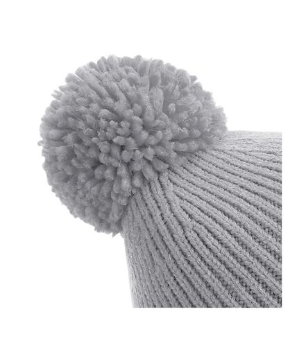 Bonnet à pompon unisexe gris clair Beechfield