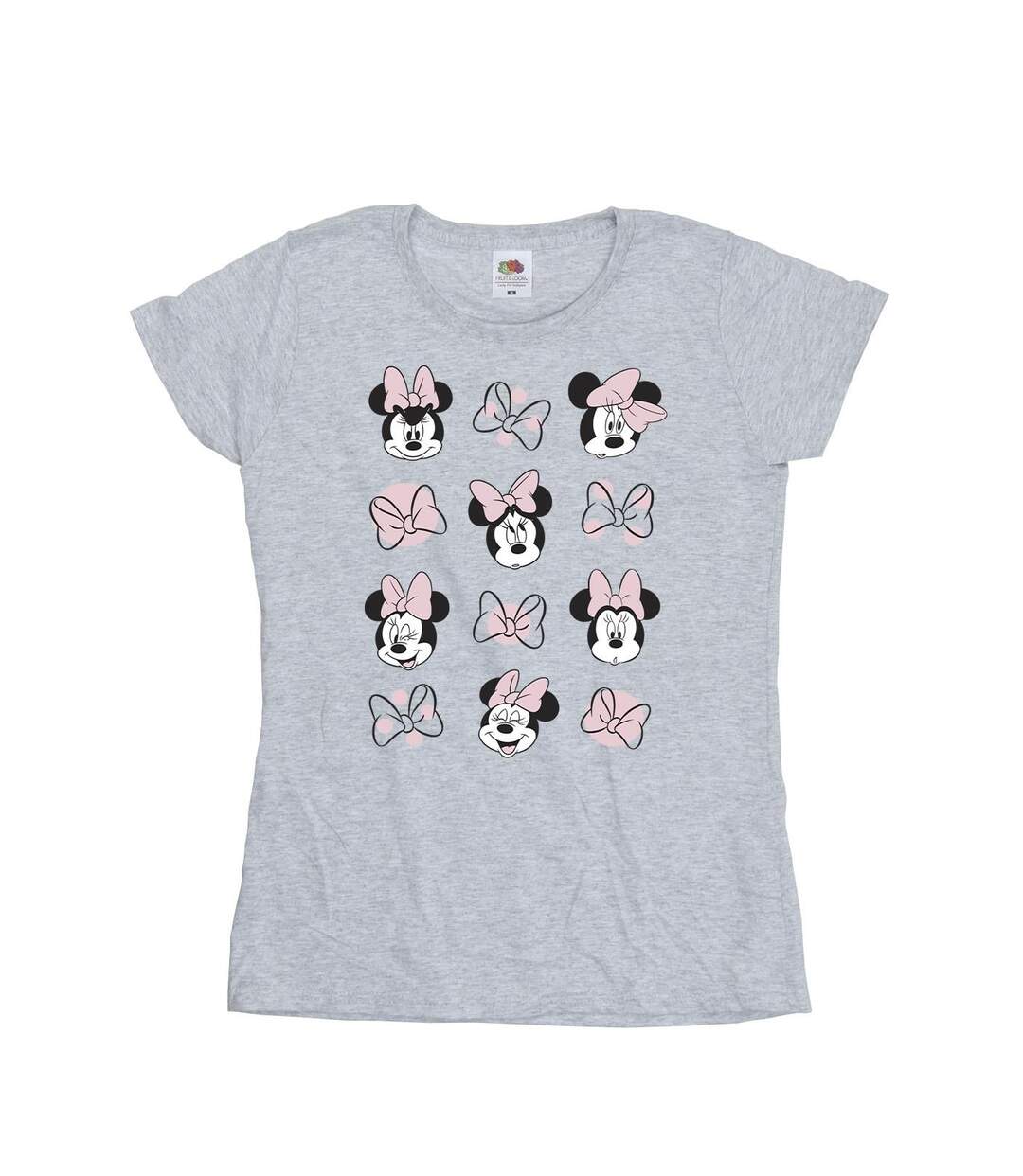 Disney T-shirt en coton multiple Minnie Mouse Femme/Ladies (Gris sportif) - UTBI33175-1