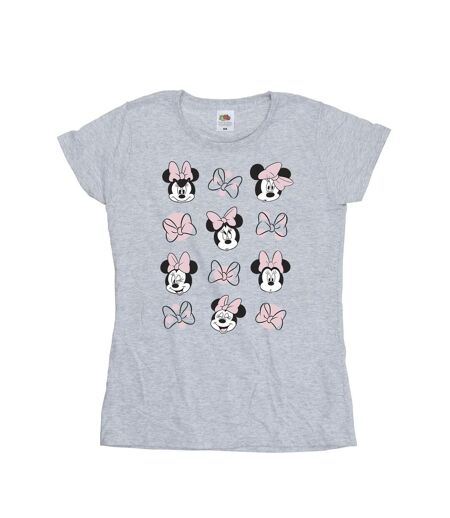Disney T-shirt en coton multiple Minnie Mouse Femme/Ladies (Gris sportif) - UTBI33175