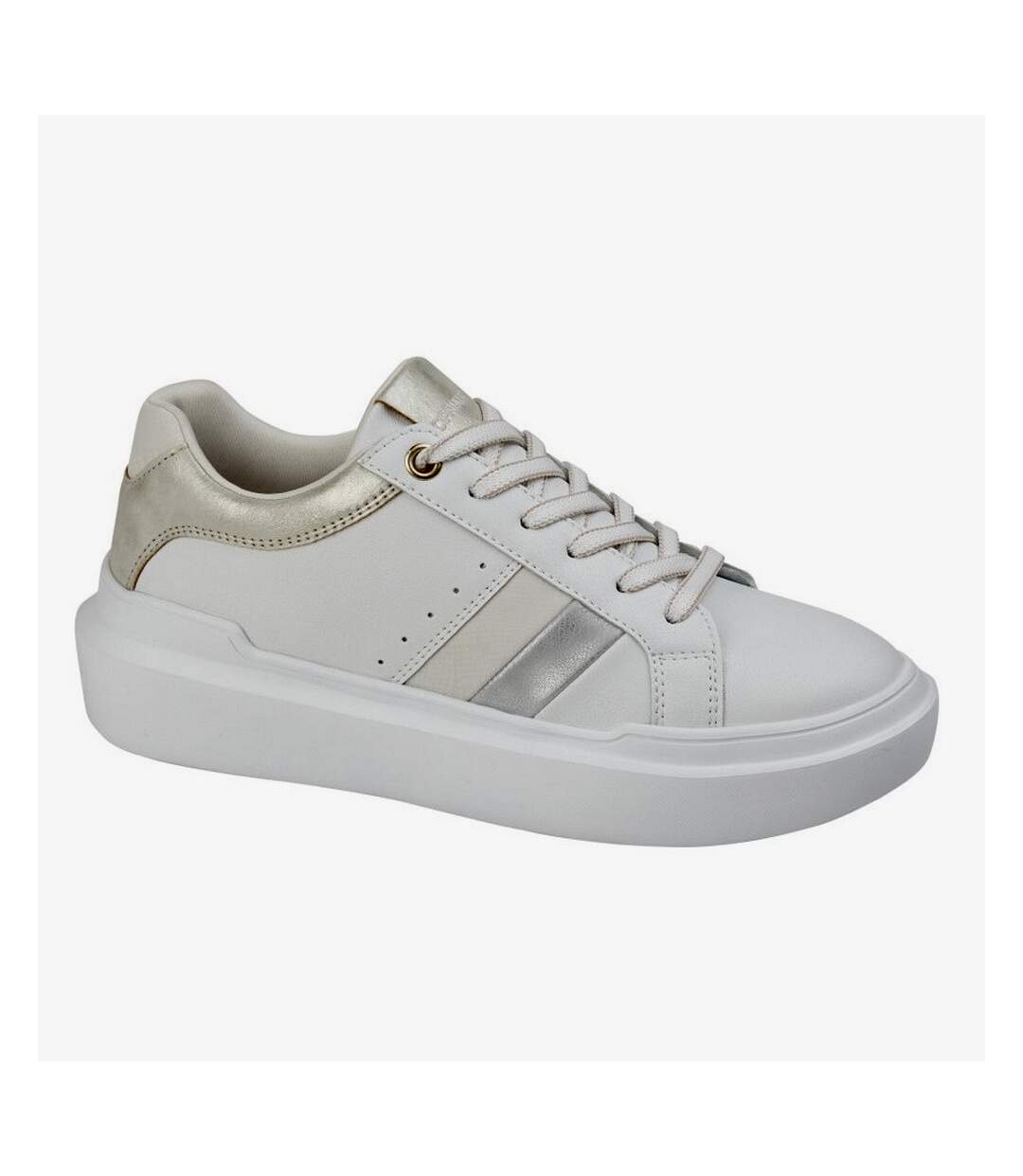 Womens/ladies rea lace up platform trainers white Cipriata