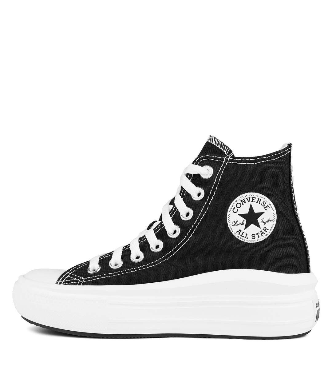 Womens/ladies Chuck Taylor Canvas Platform High Top Trainers Black White Converse-2