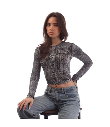 Haut Court T-clau-n1 Femme Gris Diesel