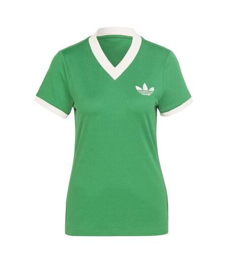 Womens/ladies Originals Trefoil V Neck Short-sleeved T-shirt Green Adidas