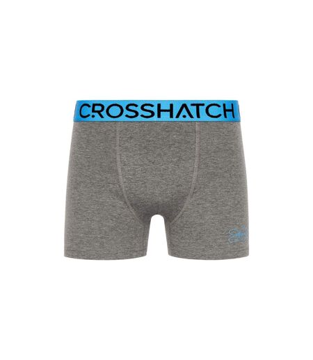 Pack of 3  Mens grimsby boxer shorts  blue/grey/black Crosshatch