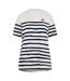 T-shirt Manches Courtes Motif/style À Rayures Breton Femme Blanc À Rayures Lyle & Scott-2