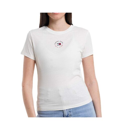 T-Shirt blanc femme tommy hilfiger slim - l