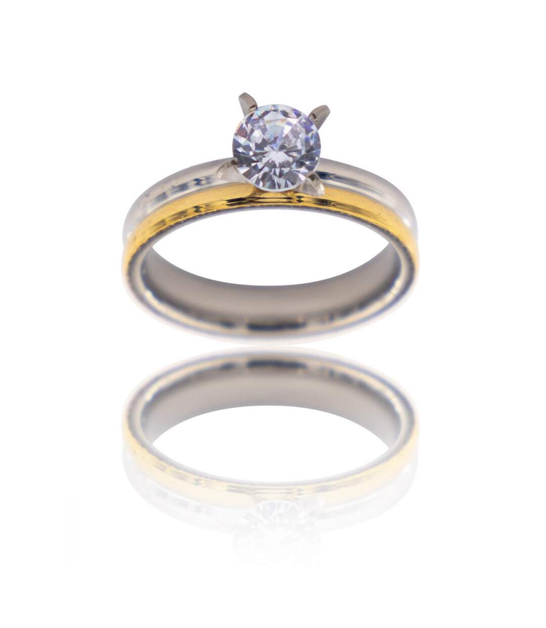 Bague Femme Acier Solitaire DIAMELA