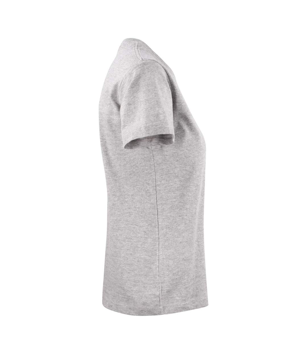 Womens/ladies Heavy T-shirt Grey Melange Printer-3