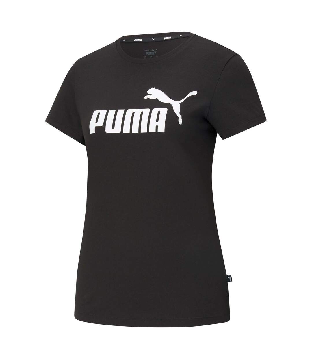 Womens/ladies Essential Logo T-shirt Black Puma-2