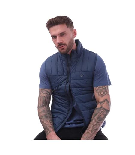 Mens Arsenal Wadded Gilet Dark Blue Farah
