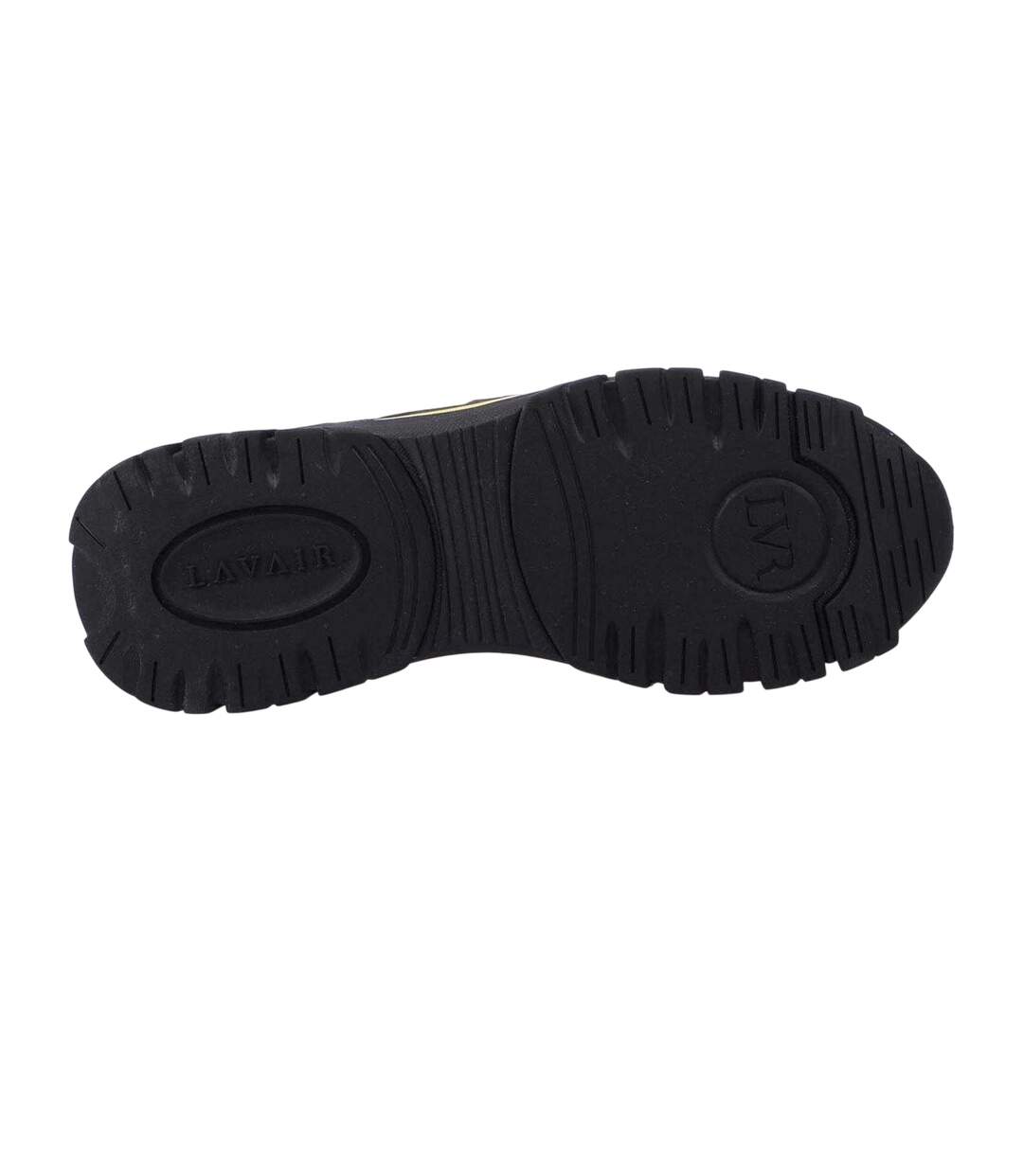 Mens Pacific 2.0 Nappa Leather Chunky Flat Trainers Black Yellow Lavair-3