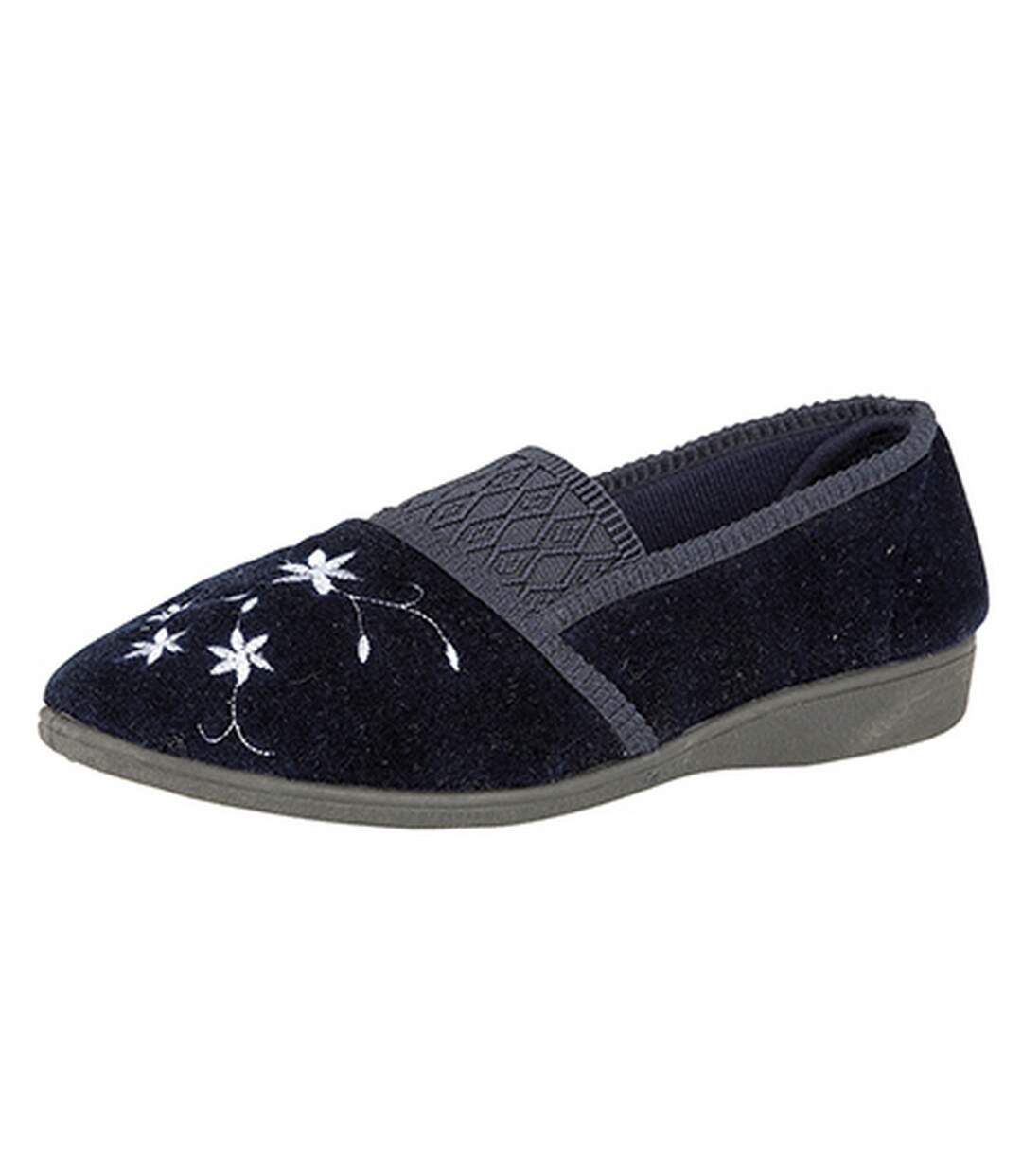 Joanna chaussons femme bleu marine Zedzzz