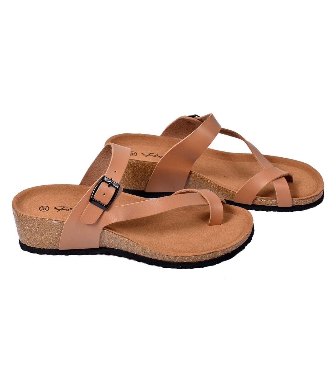 Sandale Femme PREMIUM - Chaussure d'été Qualité et Confort - M28 COMPENSE TAUPE-3